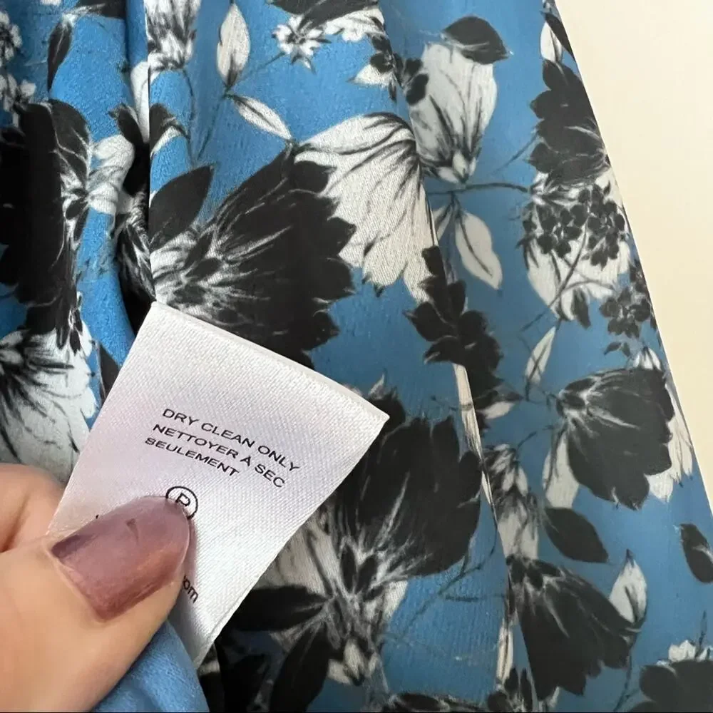 Parker Blue Floral Tie Front Off-the-Shoulder Blouse